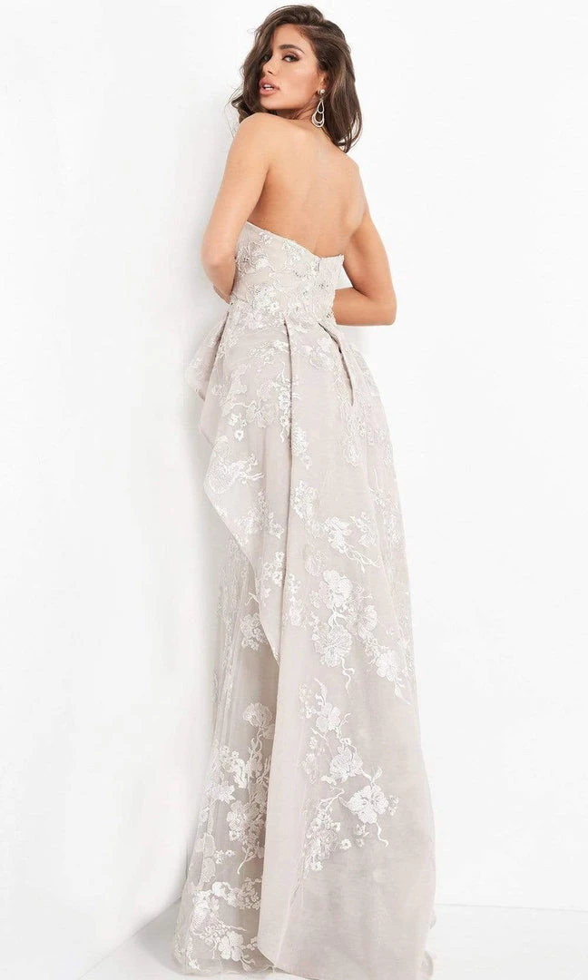Jovani - 02966 Embroidered Cascading Peplum Gown 4 Jovani - 02966 Embroidered Cascading Peplum Gown