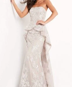 Jovani - 02966 Embroidered Cascading Peplum Gown 7 Jovani - 02966 Embroidered Cascading Peplum Gown