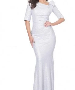 Jovani - 03642 Asymmetric Neck Trumpet Dress