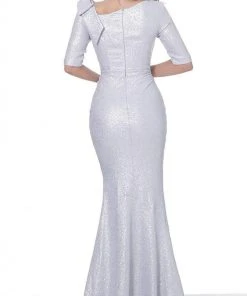 Jovani - 03642 Asymmetric Neck Trumpet Dress