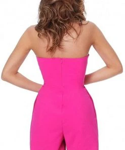 Jovani - 03827 Strapless Straight Neckline Formal Evening Romper