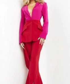 Jovani - 04148 Two Piece Two Tone Pantsuit 8 Jovani - 04148 Two Piece Two Tone Pantsuit