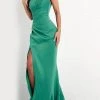Jovani - 04222 Split One-Shoulder High Leg Slit Evening Gown