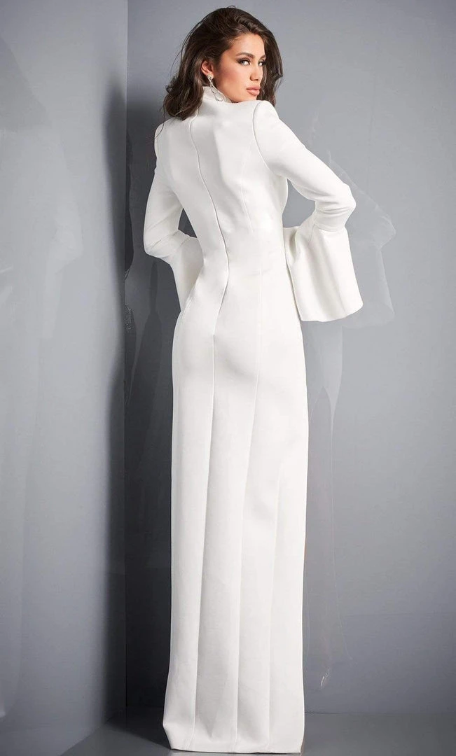 Jovani - 04240 Bell Sleeve High Slit Scuba Evening Dress 4 Jovani - 04240 Bell Sleeve High Slit Scuba Evening Dress