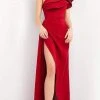 Jovani - 04352 Asymmetric Ruffled Slit A-line Dress 2 Jovani - 04352 Asymmetric Ruffled Slit A-line Dress