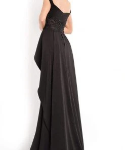 Jovani - 04460 Off Shoulder Embellished Dress With Overskirt