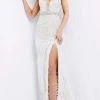 Jovani - 04626 Sequin-Ornate Feather Fringed Dress 1 Jovani - 04626 Sequin-Ornate Feather Fringed Dress