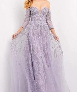 Jovani - 04632 Enchanting Beaded Off Shoulder Gown