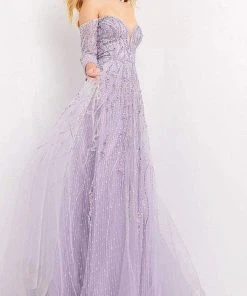 Jovani - 04632 Enchanting Beaded Off Shoulder Gown