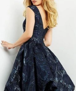 Jovani - 05016 Ruched Brocade Bubble Dress 6 Jovani - 05016 Ruched Brocade Bubble Dress