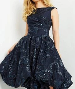 Jovani - 05016 Ruched Brocade Bubble Dress 7 Jovani - 05016 Ruched Brocade Bubble Dress