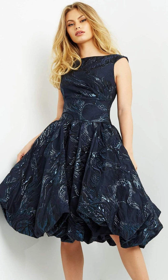 Jovani - 05016 Ruched Brocade Bubble Dress 5 Jovani - 05016 Ruched Brocade Bubble Dress