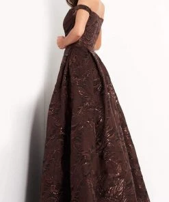 Jovani - 05017 Embellished Off Shoulder Gown With Pockets