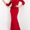 Jovani - 05043 Quarter Sleeve Peplum Trumpet Dress 2 Jovani - 05043 Quarter Sleeve Peplum Trumpet Dress