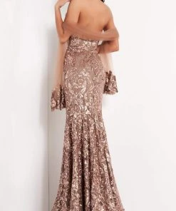 Jovani - 05054 Sequined V Neck Evening Gown