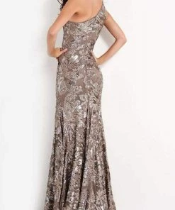 Jovani - 05076 One Shoulder Sequin Embroidered Mermaid Gown