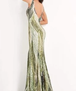 Jovani - 05103 Sequin Embellished Plunging V Neck Gown