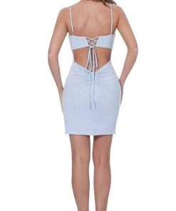 Jovani - 05513 Beaded Plunging V-Neck Fitted Dress