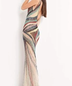 Jovani - 05560 Beaded Plunging V Neck Gown