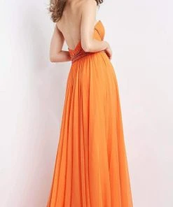 Jovani - 05971 Strapless Pleated Chiffon Gown