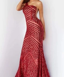 Jovani - 06017 Geometric Sequined Gown