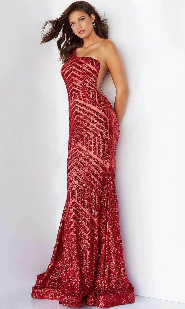 Jovani - 06017 Geometric Sequined Gown 7 Jovani - 06017 Geometric Sequined Gown