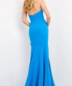 Jovani - 06158 Sweetheart Drape Off Strapless Long Gown