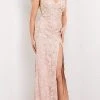 Jovani - 06168 Strapless Floral Lace Column Slit Gown 1 Jovani - 06168 Strapless Floral Lace Column Slit Gown