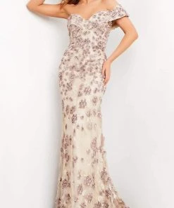 Jovani - 06169 Floral Ornate Sweetheart Mermaid Dress
