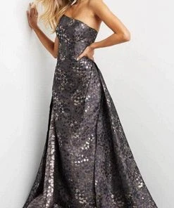 Jovani 06255 - Strapless Straight Across Neck Evening Gown 12 Jovani 06255 - Strapless Straight Across Neck Evening Gown