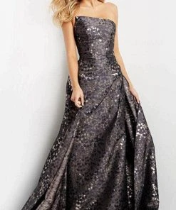 Jovani 06255 - Strapless Straight Across Neck Evening Gown 10 Jovani 06255 - Strapless Straight Across Neck Evening Gown