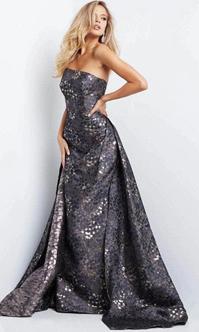 Jovani 06255 - Strapless Straight Across Neck Evening Gown 8 Jovani 06255 - Strapless Straight Across Neck Evening Gown