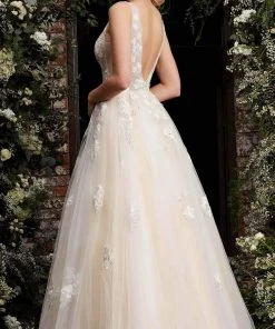 Jovani - 06286 Sheer Floral Applique Bodice Tulle Ballgown