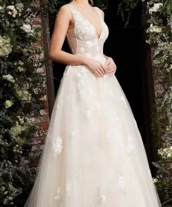Jovani - 06286 Sheer Floral Applique Bodice Tulle Ballgown