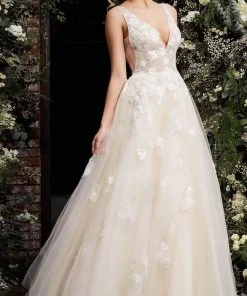 Jovani - 06286 Sheer Floral Applique Bodice Tulle Ballgown