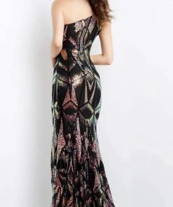 Jovani - 06417 Geometric Multi-Color Sequin Gown