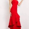 Jovani - 06509 Asymmetric Plain Wrapped Trumpet Gown 1 Jovani - 06509 Asymmetric Plain Wrapped Trumpet Gown