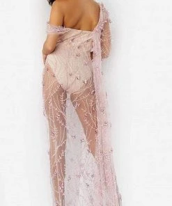 Jovani - 06513 Butterfly Sheer Slit Dress