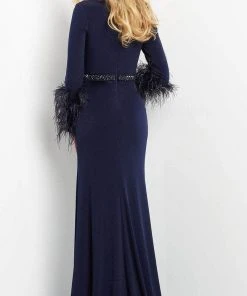 Jovani 06542 - Long Sleeve Ruched Evening Dress