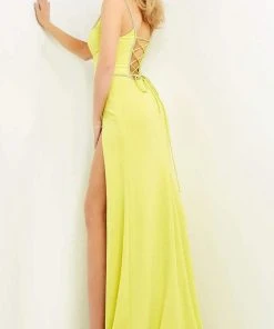 Jovani - 06557 Embellished Deep V-Neck A-line Gown Slits 8 Jovani - 06557 Embellished Deep V-Neck A-line Gown Slits