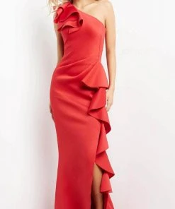 Jovani 06603 - Ruffle Trim Evening Gown With Slit 8 Jovani 06603 - Ruffle Trim Evening Gown With Slit