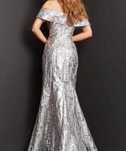 Jovani 06624 - Off-shoulder Straight Across Neck Evening Gown 6 Jovani 06624 - Off-shoulder Straight Across Neck Evening Gown