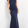 Jovani - 06753 Asymmetric Evening Gown W Court Train