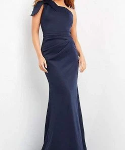 Jovani - 06753 Asymmetric Evening Gown W Court Train