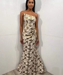 Jovani - 06760 Shawl Draped Floral Mermaid Dress 7 Jovani - 06760 Shawl Draped Floral Mermaid Dress