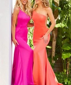 Jovani - 06763 Spaghetti Strap Mermaid Gown 10 Jovani - 06763 Spaghetti Strap Mermaid Gown