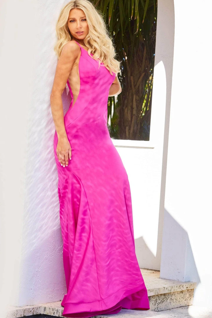 Jovani - 06763 Spaghetti Strap Mermaid Gown 8 Jovani - 06763 Spaghetti Strap Mermaid Gown