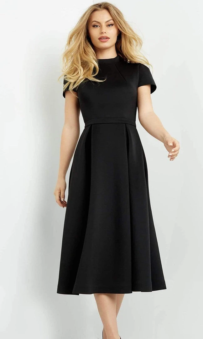 Jovani - 06782 Tea Length High Neck A-Line Dress 5 Jovani - 06782 Tea Length High Neck A-Line Dress