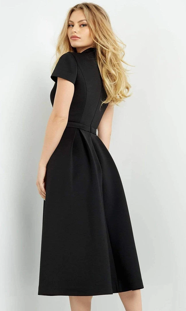 Jovani - 06782 Tea Length High Neck A-Line Dress 4 Jovani - 06782 Tea Length High Neck A-Line Dress