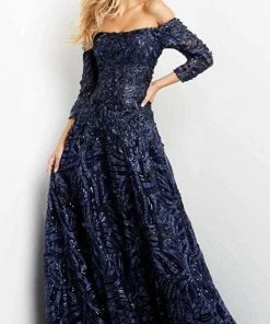 Jovani 06792 - Off-shoulder Straight Across Long Gown 10 Jovani 06792 - Off-shoulder Straight Across Long Gown